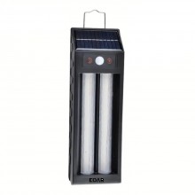 Lampa Solara Exterior LED EDAR 33 cm, Tub Dublu, Perete sau Agatare, 3 Moduri Lumina Calda/Rece, Senzor Miscare, Panou solar,...