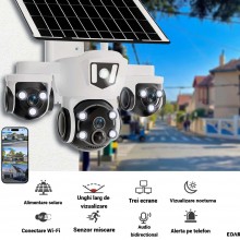 Camera Video Supraveghere Exterior EDAR 12MP, Sistem Triplu Camera, Panoramic 360°, WiFi si SIM 4G, Alimentare Solara, Night ... Camera Video Supraveghere Exterior EDAR 12MP, Sistem Triplu Camera, Panoramic 360°, WiFi si SIM 4G, Alimentare Solara, Night ...