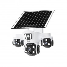 Camera Video Supraveghere Exterior EDAR 12MP, Sistem Triplu Camera, Panoramic 360°, WiFi si SIM 4G, Alimentare Solara, Night ...