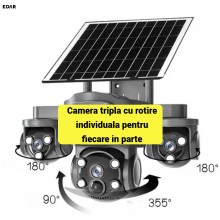 Camera Video Supraveghere Exterior EDAR 12MP, Sistem Triplu Camera, Panoramic 360°, WiFi si SIM 4G, Alimentare Solara, Night ... Camera Video Supraveghere Exterior EDAR 12MP, Sistem Triplu Camera, Panoramic 360°, WiFi si SIM 4G, Alimentare Solara, Night ...