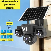 Camera Video Supraveghere Exterior EDAR 12MP, Sistem Triplu Camera, Panoramic 360°, WiFi si SIM 4G, Alimentare Solara, Night ... Camera Video Supraveghere Exterior EDAR 12MP, Sistem Triplu Camera, Panoramic 360°, WiFi si SIM 4G, Alimentare Solara, Night ...