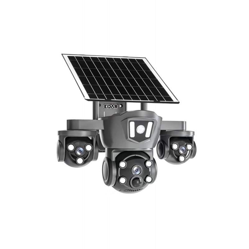 Camera Video Supraveghere Exterior EDAR 12MP, Sistem Triplu Camera, Panoramic 360°, WiFi si SIM 4G, Alimentare Solara, Night ... Camera Video Supraveghere Exterior EDAR 12MP, Sistem Triplu Camera, Panoramic 360°, WiFi si SIM 4G, Alimentare Solara, Night ...
