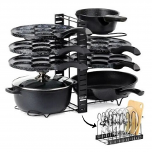 Organizator Reglabil Pentru Cratite EDAR, Oale, Tigai, Capace, Multifunctional, 8 Compartimente Ajustabile, Metalic, Pentru B...