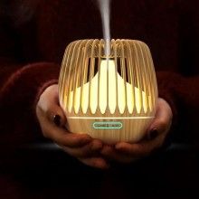 Difuzor pentru aromaterapie SIKS® cu functie de umidificare a aerului, lumini LED, 500ml, bej