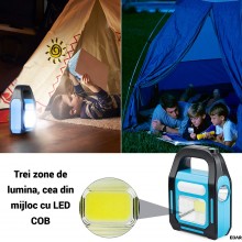 Lanterna Portabila LED EDAR Multifunctionala, Solara si USB, COB, 3 Zone de Lumina, Impermeabila, Pentru Atlerie, Camping, 12... Lanterna Portabila LED EDAR Multifunctionala, Solara si USB, COB, 3 Zone de Lumina, Impermeabila, Pentru Atlerie, Camping, 12...