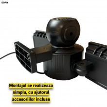 Proiector LED Solar Exterior EDAR, 111 LED, Senzor Miscare, Telecomanda, 6000mAh, IP67, 3 Moduri, de Iluminare, Lumina Rece, ...