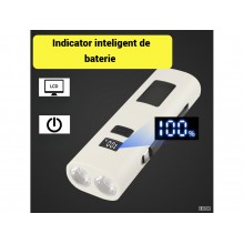 Lampa Frontala Bicicleta EDAR, LED, 3000 mAh, 6 Moduri, Far + Stop Rosu, SOS, Power Bank, USB Type-C & Lightning, Z-818, Culo...