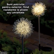Set De 2 Lampi Solare Pentru Exterior Model Papadie EDAR, Fixare Cu Tarus In Pamant, Rezistente La Apa, Lumina Calda Set De 2 Lampi Solare Pentru Exterior Model Papadie EDAR, Fixare Cu Tarus In Pamant, Rezistente La Apa, Lumina Calda