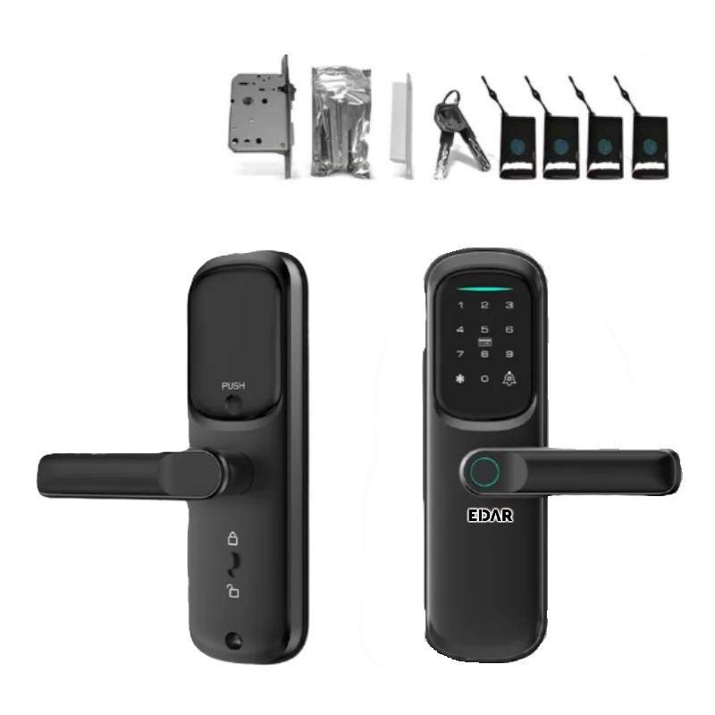 Yala Smart cu Amprenta Biometrica EDAR, control prin aplicatia TUYA, Card RFID, Parola si Cheie Mecanica, Alimentare pe bater... Yala Smart cu Amprenta Biometrica EDAR, control prin aplicatia TUYA, Card RFID, Parola si Cheie Mecanica, Alimentare pe bater...