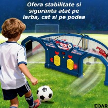 Poarta De Fotbal Pentru Copii EDAR, Electronica, Functionare Cu Baterii, Set Antrenament Pentru Interior Sau Exterior, Lumini...
