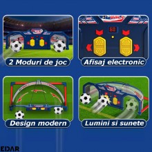 Poarta De Fotbal Pentru Copii EDAR, Electronica, Functionare Cu Baterii, Set Antrenament Pentru Interior Sau Exterior, Lumini...