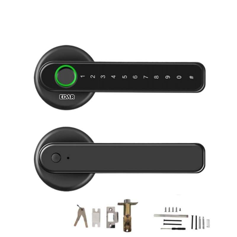 Yala inteligenta EDAR, cu WiFi Pentru Usa din Lemn sau Aluminiu, Smart Lock cu Amprenta, Parola, Card RFID, Aplicatie si Chei... Yala inteligenta EDAR, cu WiFi Pentru Usa din Lemn sau Aluminiu, Smart Lock cu Amprenta, Parola, Card RFID, Aplicatie si Chei...