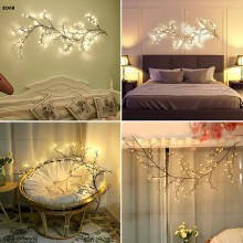 Ghirlanda Luminoasa LED EDAR Tip Creanga cu Flori, 72 LED Alb Cald, 1.6m, Ramuri Flexibile, 8 Moduri Iluminare, Alimentare US... Ghirlanda Luminoasa LED EDAR Tip Creanga cu Flori, 72 LED Alb Cald, 1.6m, Ramuri Flexibile, 8 Moduri Iluminare, Alimentare US...