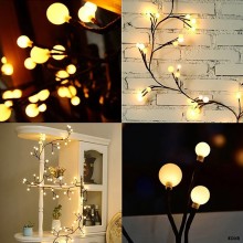 Ghirlanda Luminoasa LED EDAR Tip Creanga cu Globuri Mici, 72 LED Alb Cald, 1.6m, Ramuri Flexibile, 8 Moduri Iluminare, Alimen... Ghirlanda Luminoasa LED EDAR Tip Creanga cu Globuri Mici, 72 LED Alb Cald, 1.6m, Ramuri Flexibile, 8 Moduri Iluminare, Alimen...