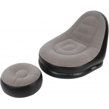 Set Fotoliu Gonflabil EDAR cu Taburet, PVC Catifelat, Pompa Inclusa, Rezistent la Apa, Interior/Exterior, Relaxare si Odihna,...
