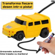 Masinuta Magica Inductiva SIKS, Model Masina De Teren, Jucarie Interactiva Cu Senzor Optic Care Urmeaza Linia Neagra Trasata ...