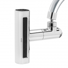 Adaptor Pentru Robinet Baie/Bucatarie EDAR, 4 Moduri De Dispersie A Apei, Plastic, Rotativ 360°, Finisaj Argintiu