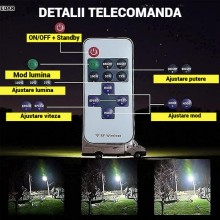 Lampa LED Telescopica pentru Camping/Pescuit/Vanatoare EDAR, Tip Undita, 5 m, 2 Panouri COB, 12V Auto, Telecomanda, Waterproo...