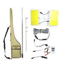 Lampa LED Telescopica pentru Camping/Pescuit/Vanatoare EDAR, Tip Undita, 5 m, 2 Panouri COB, 12V Auto, Telecomanda, Waterproo...