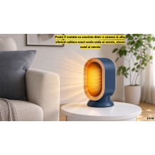 Aeroterma Electrica Portabila EDAR, Mini Incalzitor Rapid 800/1200W, Termostat Reglabil 2 Trepte, Silentioasa, Protectie Supr...