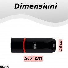 Memorie USB EDAR, Capac De Protectie, Stick Cu USB 2.0, 64 GB, Transfer Si Stocare Documente, Fisiere, Muzica, Imagini, Video...
