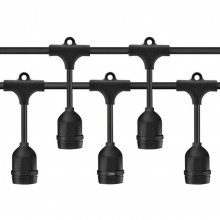 Ghirlanda Luminoasa De Interior/Exterior/Gradina, 10 Fasunguri E27, FARA BECURI, Cu Incarcare La Priza, Pendule Led, 10 Metri...