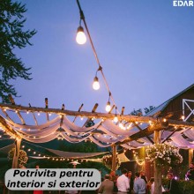 Ghirlanda Luminoasa EDAR Fara Becuri, 10 Fasunguri Tip E27, Alimentare Prin Priza, Interconectabila, Pentru Exterior/Interior... Ghirlanda Luminoasa EDAR Fara Becuri, 10 Fasunguri Tip E27, Alimentare Prin Priza, Interconectabila, Pentru Exterior/Interior...