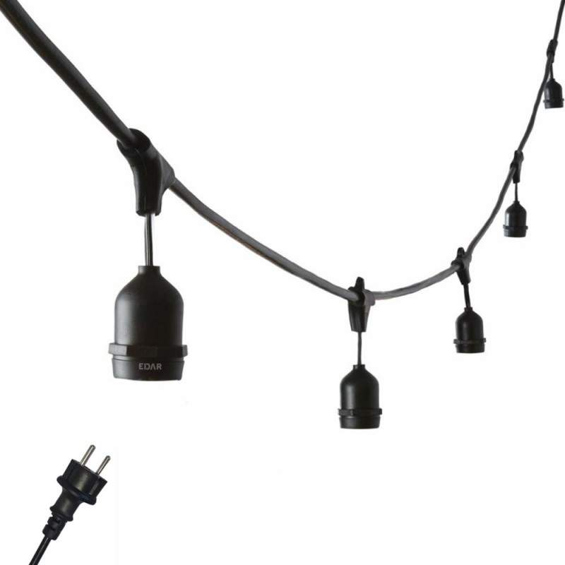 Ghirlanda Luminoasa EDAR Fara Becuri, 10 Fasunguri Tip E27, Alimentare Prin Priza, Interconectabila, Pentru Exterior/Interior... Ghirlanda Luminoasa EDAR Fara Becuri, 10 Fasunguri Tip E27, Alimentare Prin Priza, Interconectabila, Pentru Exterior/Interior...