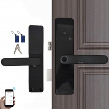 Incuietoare Inteligenta Wireless EDAR, Model RF433, Cu Maner, Amprenta Digitala, Deblocare Prin Card RFID, Aplicatie Telefon,...