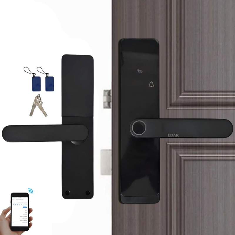 Incuietoare Inteligenta Wireless EDAR, Model RF433, Cu Maner, Amprenta Digitala, Deblocare Prin Card RFID, Aplicatie Telefon,... Incuietoare Inteligenta Wireless EDAR, Model RF433, Cu Maner, Amprenta Digitala, Deblocare Prin Card RFID, Aplicatie Telefon,...