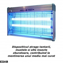 Aparat Profesional EDAR, Model MT030, Anti Insecte Anti Tantari, Anti Muste, Cu Lampa Ultraviolet, Putere 30W, Montaj Tavan S...