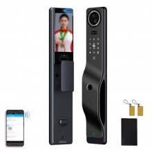 Incuietoare Inteligenta Wireless EDAR Cu Video Interfon, Model S7YY, Deblocare Prin Amprenta Digitala, Palma, Recunoastere Fa...