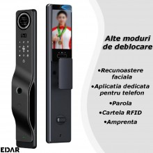 Incuietoare Inteligenta Wireless EDAR Cu Video Interfon, Model S7YY, Deblocare Prin Amprenta Digitala, Palma, Recunoastere Fa... Incuietoare Inteligenta Wireless EDAR Cu Video Interfon, Model S7YY, Deblocare Prin Amprenta Digitala, Palma, Recunoastere Fa...