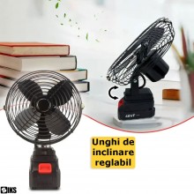 Ventilator Portabil Cu Acumulator Reincarcabil 48Vf SIKS, Detasabil, Profesional, De Masa, Fara Fir, Diametru 22 Cm, 2 Trepte...