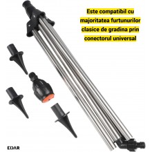 Aspersor Rotativ EDAR cu Trepied Telescopic pentru Gradina si Gazon, 360°, Inaltime Reglabila 90 cm, Stativ din Otel Inoxidab... Aspersor Rotativ EDAR cu Trepied Telescopic pentru Gradina si Gazon, 360°, Inaltime Reglabila 90 cm, Stativ din Otel Inoxidab...