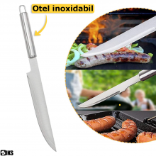 Set Ustensile De Gratar Profesionale SIKS, Trusa Cu Accesorii Cu 5 Piese, Servieta De Depozitare Inclusa, Ustensile Din Otel ...