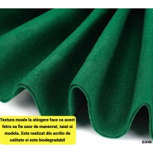 Material Fetru Acrilic EDAR 3m x 20cm, Pasla Multifunctionala Verde Inchis, Pentru Craft si Decoratiuni, Verde Inchis