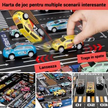 Set 48 Masinute Metalice si Camioane EDAR cu Tractiune, Cutie Container Transformabila in Covor de Joaca, Modele Diverse din ... Set 48 Masinute Metalice si Camioane EDAR cu Tractiune, Cutie Container Transformabila in Covor de Joaca, Modele Diverse din ...