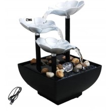 Mini Fantana Arteziana Decorativa SIKS De Interior, Forma De Floarea Lotus Cu Mini Cascada Feng Shui, Apa Circulanta Si Pietr...