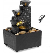 Fantana Arteziana Decorativa SIKS De Interior, Mini Cascada Feng Shui, Apa Circulanta, Pietre De Rau, Lumina Cu 1 Led Pentru ...