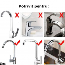 Suport Pentru Burete SIKS, Montare Pe Robinet, Pentru Bureti, Sapun, Baie, Detasabil, Ajustabil, Rotire 360 de grade Din Otel...