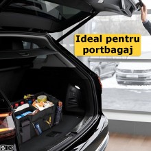 Organizator Auto Pentru Portbagaj SIKS, Cutie Organizare Pliabila, 56 x 40 x 26 cm, Capacitate Mare, Compartimente Pentru Scu...