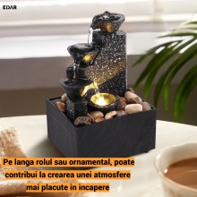 Fantana Arteziana Feng Shui de Interior EDAR, Mini Cascada cu Apa Airculanta si LED Ambianta, Umidificator Natural, Pietre de... Fantana Arteziana Feng Shui de Interior EDAR, Mini Cascada cu Apa Airculanta si LED Ambianta, Umidificator Natural, Pietre de...