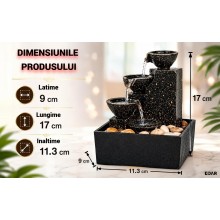Fantana Arteziana Feng Shui de Interior EDAR, Mini Cascada cu Apa Airculanta si LED Ambianta, Umidificator Natural, Pietre de... Fantana Arteziana Feng Shui de Interior EDAR, Mini Cascada cu Apa Airculanta si LED Ambianta, Umidificator Natural, Pietre de...
