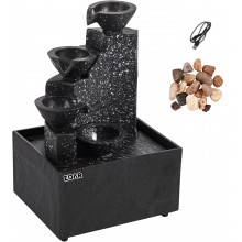 Fantana Arteziana Feng Shui de Interior EDAR, Mini Cascada cu Apa Airculanta si LED Ambianta, Umidificator Natural, Pietre de...