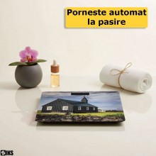 Cantar Corporal Electronic De Baie Pentru Persoane SIKS, Suprafata Sticla, Capacitate 180 Kg, 4 Senzori, Afisaj Digital LCD, ...