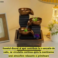 Fantana Decorativa Feng Shui de Interior EDAR, Cascada in 3 Trepte din Boluri, Electrica, cu Apa Curgatoare, Recirculare Auto... Fantana Decorativa Feng Shui de Interior EDAR, Cascada in 3 Trepte din Boluri, Electrica, cu Apa Curgatoare, Recirculare Auto...