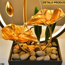 Fantana Arteziana Decorativa SIKS Feng Shui De Interior, Cu Apa Circulanta, Pietre De Rau, Cascada Si Flori Ornamentale Frunz... Fantana Arteziana Decorativa SIKS Feng Shui De Interior, Cu Apa Circulanta, Pietre De Rau, Cascada Si Flori Ornamentale Frunz...