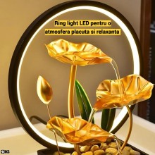 Fantana Arteziana Decorativa SIKS Feng Shui De Interior, Cu Apa Circulanta, Pietre De Rau, Cascada Si Flori Ornamentale Frunz... Fantana Arteziana Decorativa SIKS Feng Shui De Interior, Cu Apa Circulanta, Pietre De Rau, Cascada Si Flori Ornamentale Frunz...