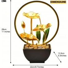 Fantana Arteziana Decorativa SIKS Feng Shui De Interior, Cu Apa Circulanta, Pietre De Rau, Cascada Si Flori Ornamentale Frunz... Fantana Arteziana Decorativa SIKS Feng Shui De Interior, Cu Apa Circulanta, Pietre De Rau, Cascada Si Flori Ornamentale Frunz...